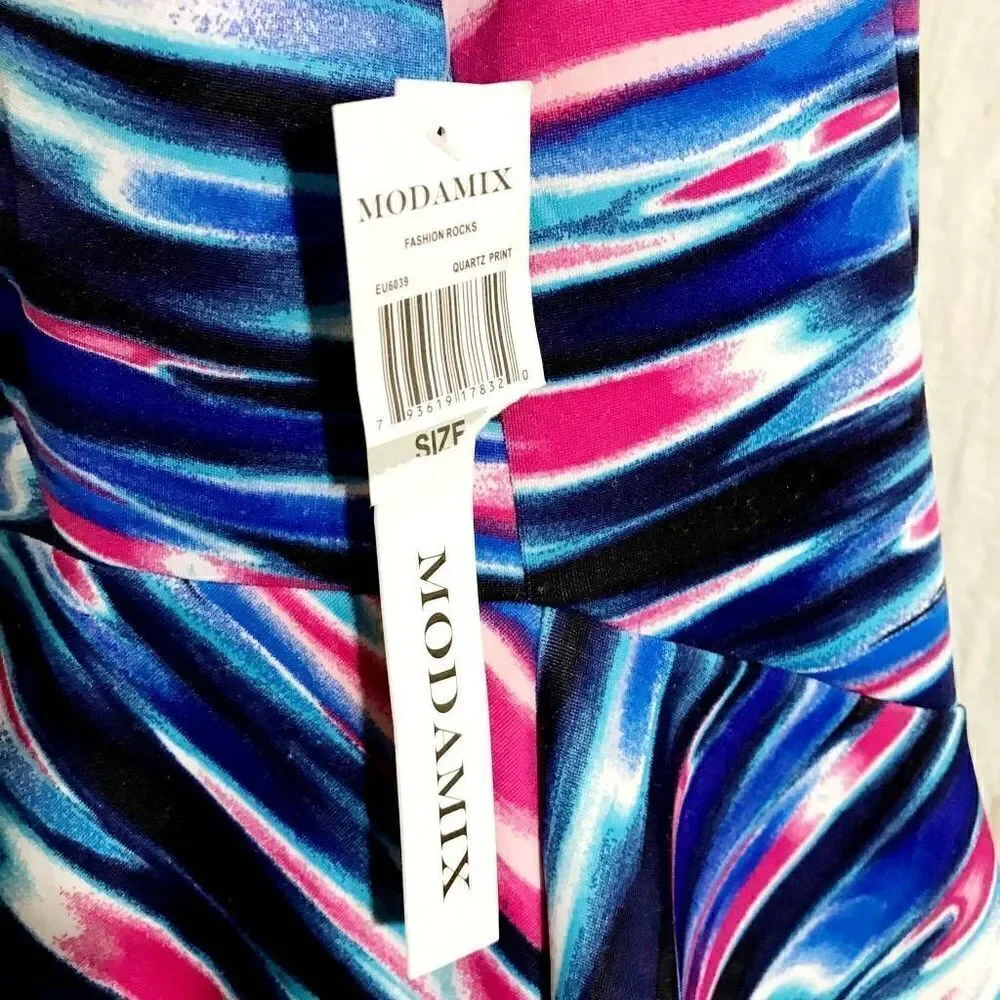 ModaMix NWT Multi-Colored Print Top Size 1X - Picture 9 of 10